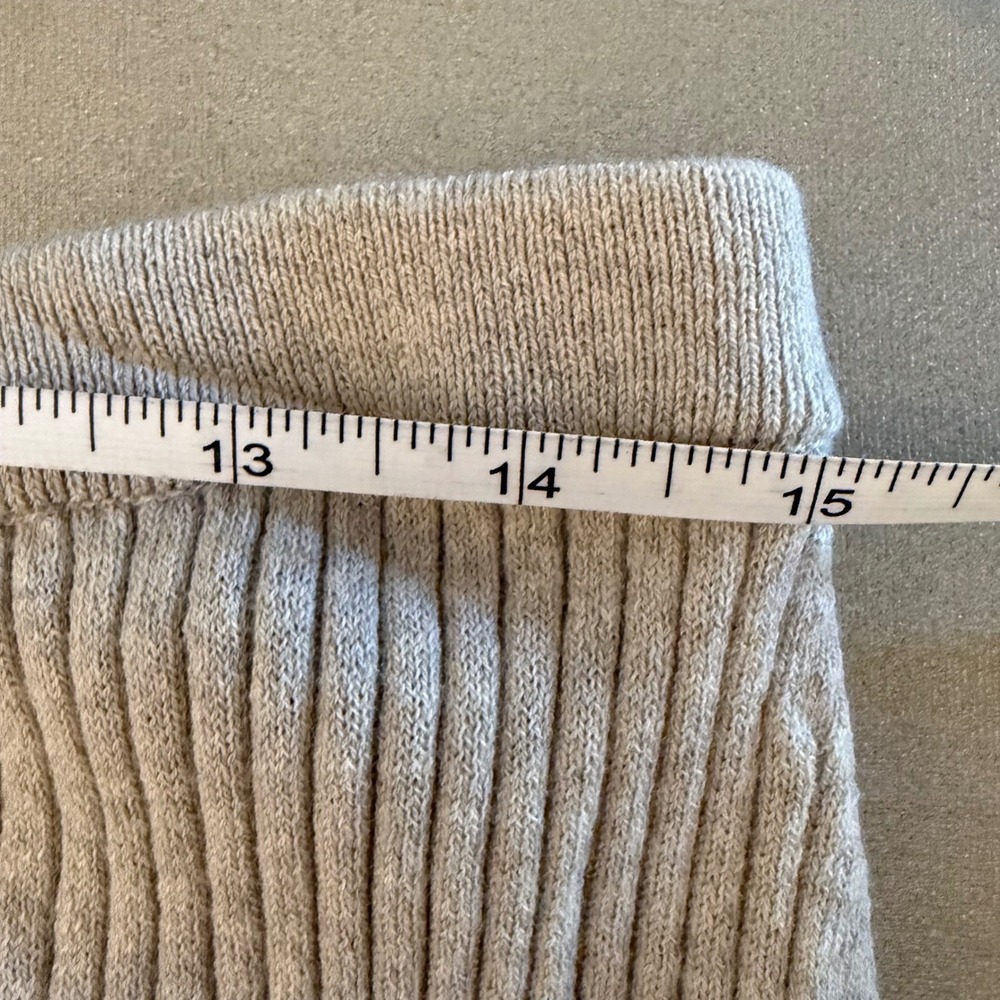 Eileen Fisher Merino Wool Ribbed Knit Midi Skirt‎ Oatmeal Beige Womens Medium - Picture 6 of 8